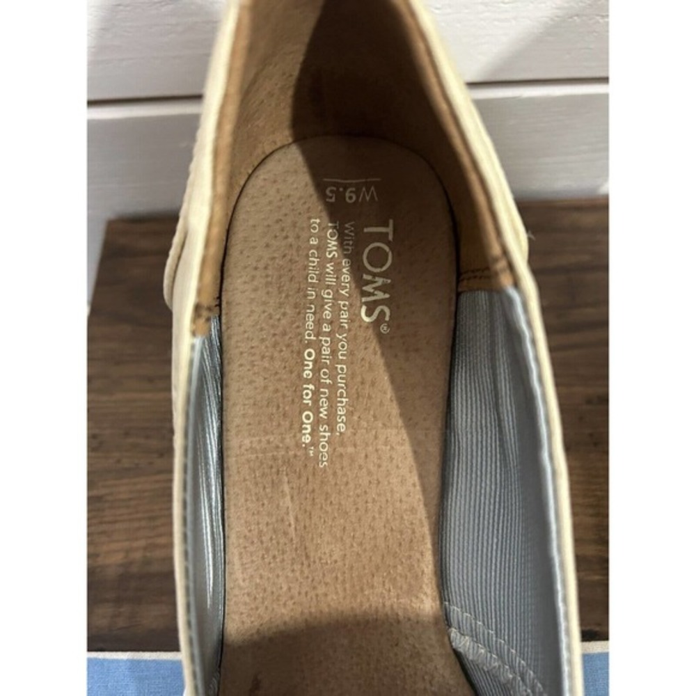 Toms Wedding‎ Collection Ivory/Cream Wedge Open Toe Shoes Women's 9.5 W - Picture 4 of 4